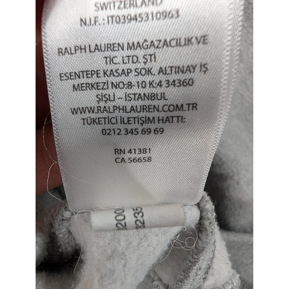 Polo Ralph Lauren Boys XL 18-20 Gray Full Zip Fleece Hoodie Pony Logo 6806